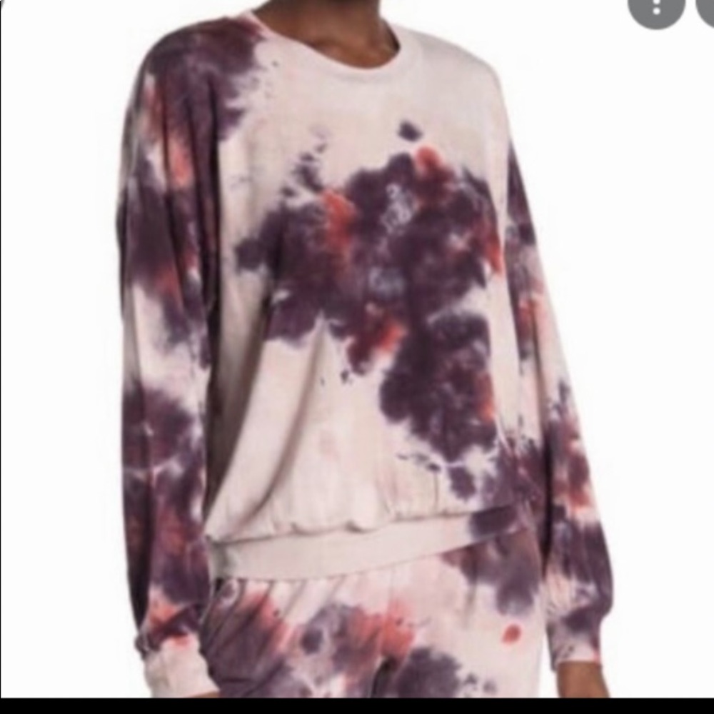 Young Fabulous & Broke Purple Tie -Dye Long Sleeve Sweatshirt